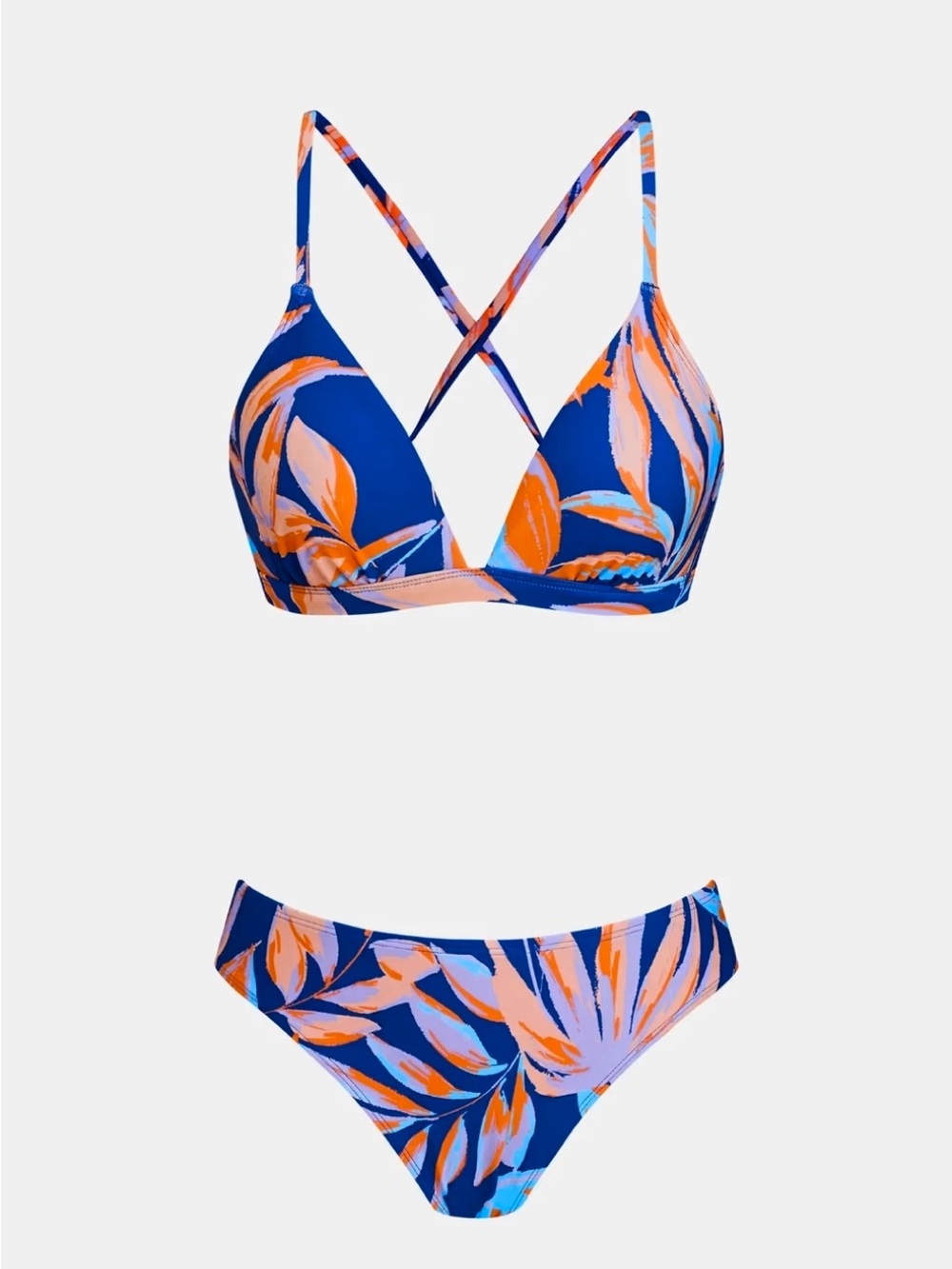 CUPSHE Release Happiness Lace-Back Top & Hipster Bikini Set Blue Large NWT - Picture 3 of 6